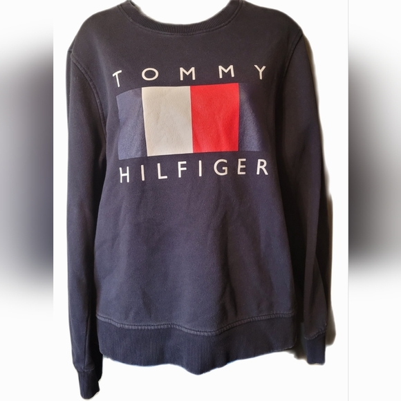 Tommy Hilfiger Tops - Tommy Hilfiger Vintage Navy Sweatshirt with Signature Logo